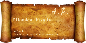 Albecker Placid névjegykártya